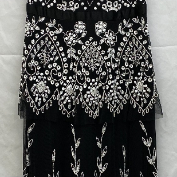 Adrianna Papell embellished fully beaded layer mesh gown - Picture 11 of 14